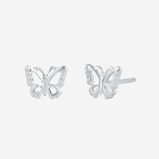 Petite Monarch Butterfly Earrings: Sterling Silver
