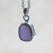 Rare Aqua (Light Purple) Sterling Silver Sea Glass Necklace #423