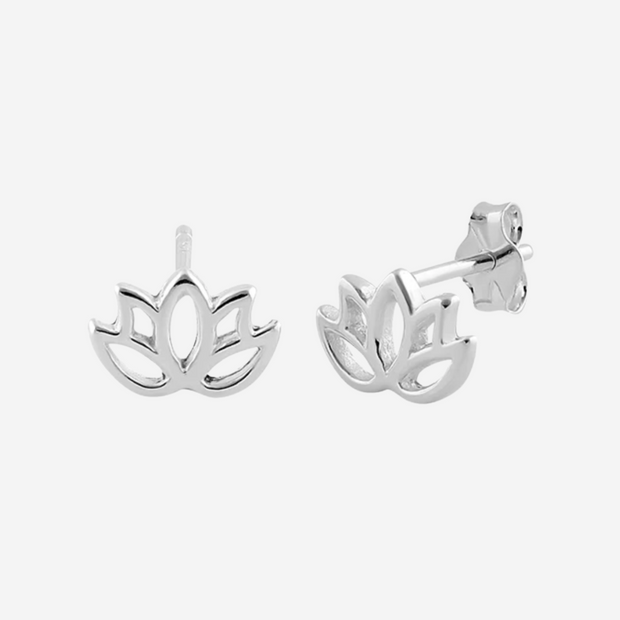 Lotus Blossom Earrings: Sterling Silver
