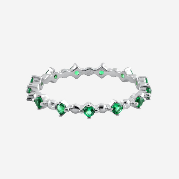 Eternity Green Gemstone Sterling Silver
