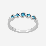 Rare Quintuple Aqua Sterling Silver