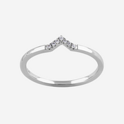 Simple Chevron Diamond Ring Sterling Silver