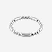 Simple Beaded Stacking Ring Sterling Silver
