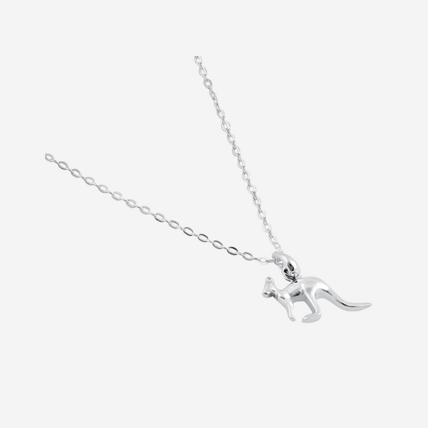 Petite Kangaroo Necklace: Sterling Silver