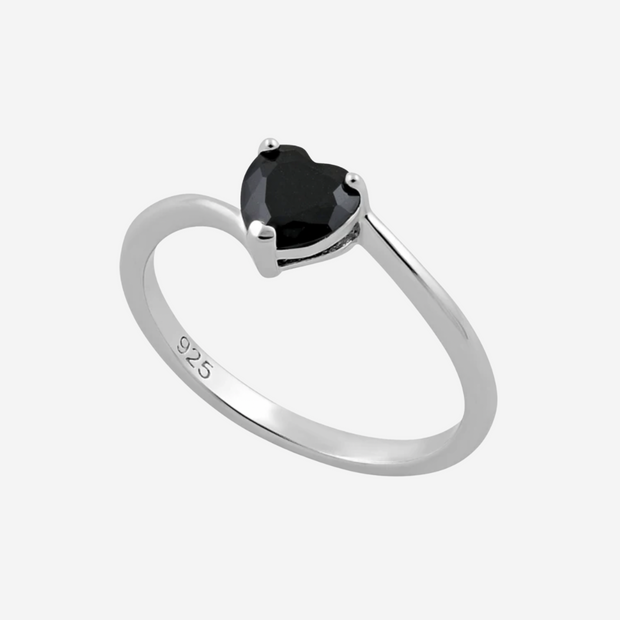 Black Heart Sterling Silver
