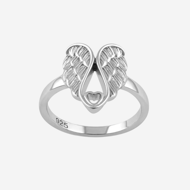 Rare Heart Wings Sterling Silver