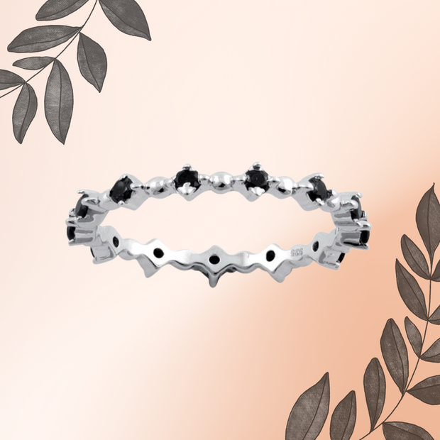 Eternity Black Gemstone Sterling Silver