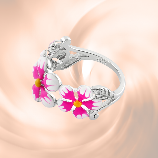 Hand Painted Autumn Flower Sterling Silver – Sea Candy Jewelry