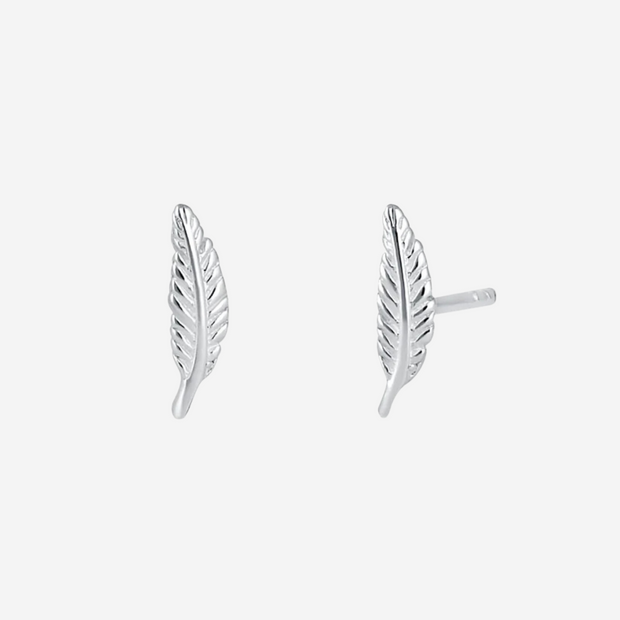 Petite Royal Feather Earrings: Sterling Silver