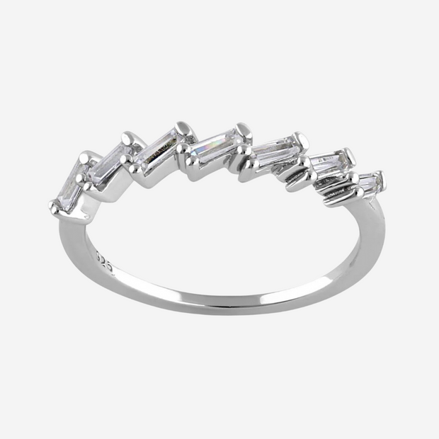Rare Stacked Diamonds Sterling Silver