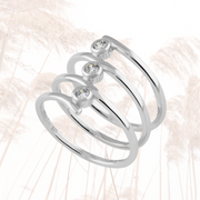 Rare 3 Spiral Gemstone Sterling Silver