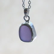 Rare (Light Purple) Sterling Silver Sea Glass Necklace #423