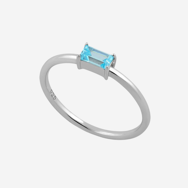 Aqua Gemstone Sterling Silver