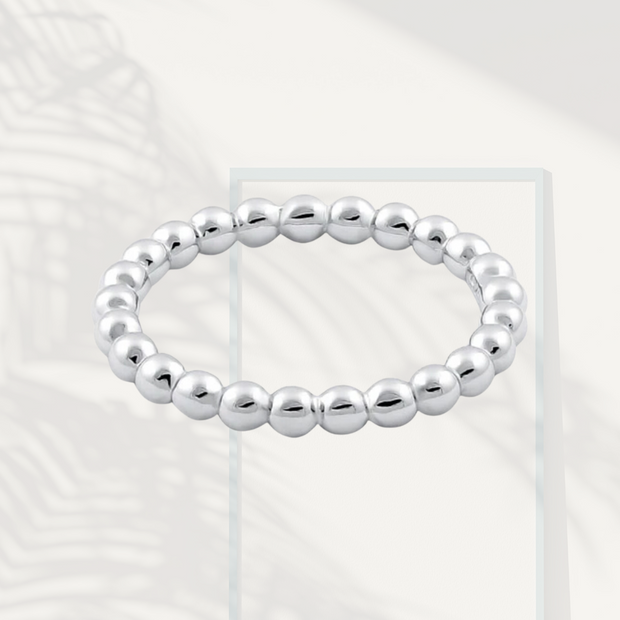 Thick Beaded Sterling Silver