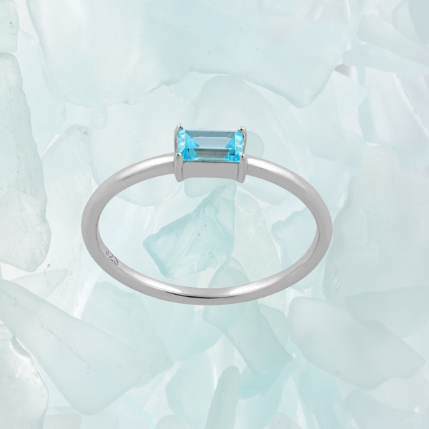 Aqua Gemstone Sterling Silver