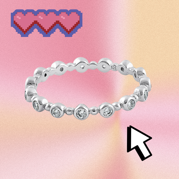 Eternity White Gemstone Sterling Silver