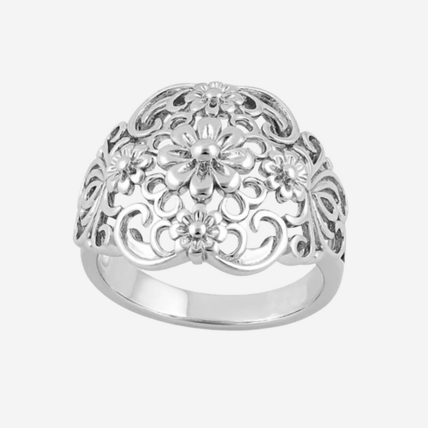Eternity Flower Band Sterling Silver