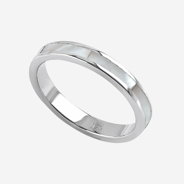 Mother of Pearl Band Sterling Silver