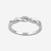 Braided White Gemstones Sterling Silver