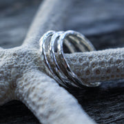 Sea Candy Ring: (3) Hammered Simple Sterling Silver