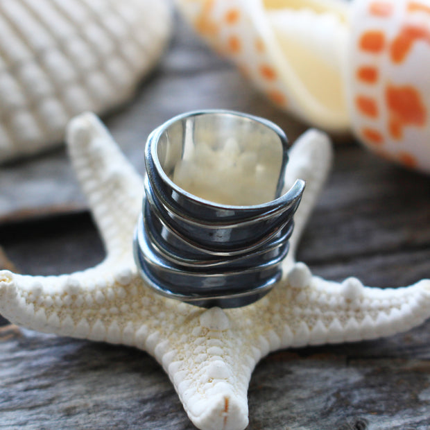 Sea Candy Ring: Rare Ocean Waves Sterling Silver