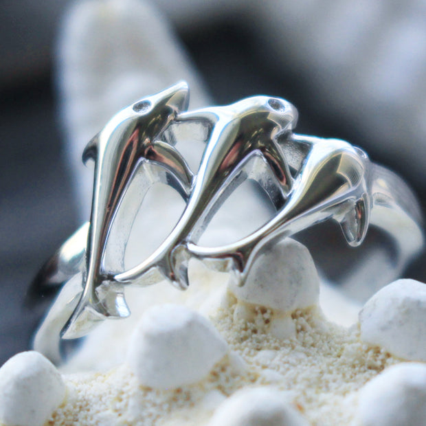 Rare Jumping Dolphins Sterling Silver