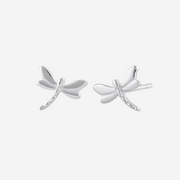 Petite Dragonfly Earrings: Sterling Silver