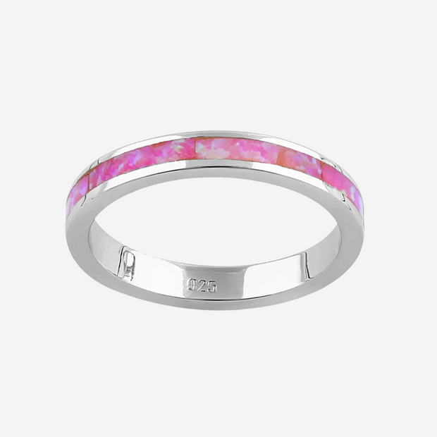 Pink Opal Band Sterling Silver