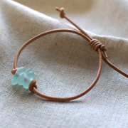 Sea Glass Bracelet: Seafoam Bohemian Rope