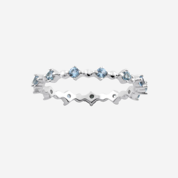 Eternity Aqua Marine Sterling Silver