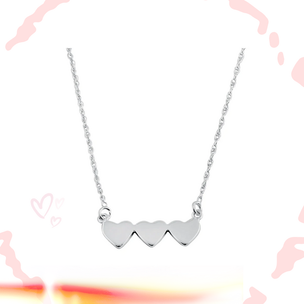 Little Hearts Necklace: Sterling Silver