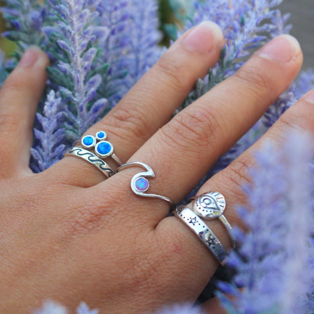 Sea Candy Ring: Mini Opal Bubbles Ring Sterling Silver