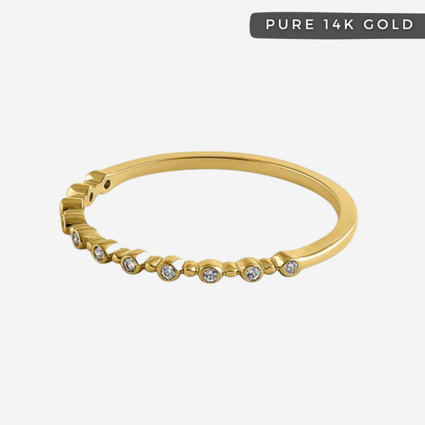 Rare Half Eternity 14k Solid Gold