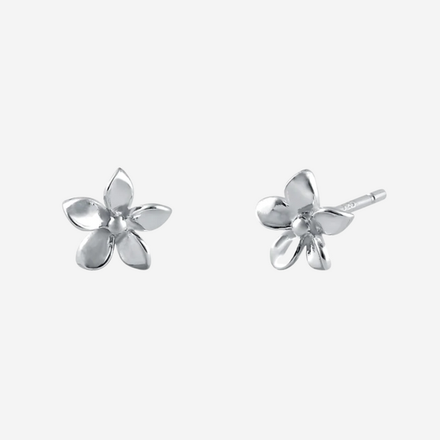 Rare Plumeria Earrings: Sterling Silver