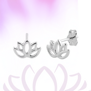 Lotus Blossom Earrings: Sterling Silver