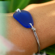 Sea Glass Bracelet: Cobalt Blue Bohemian