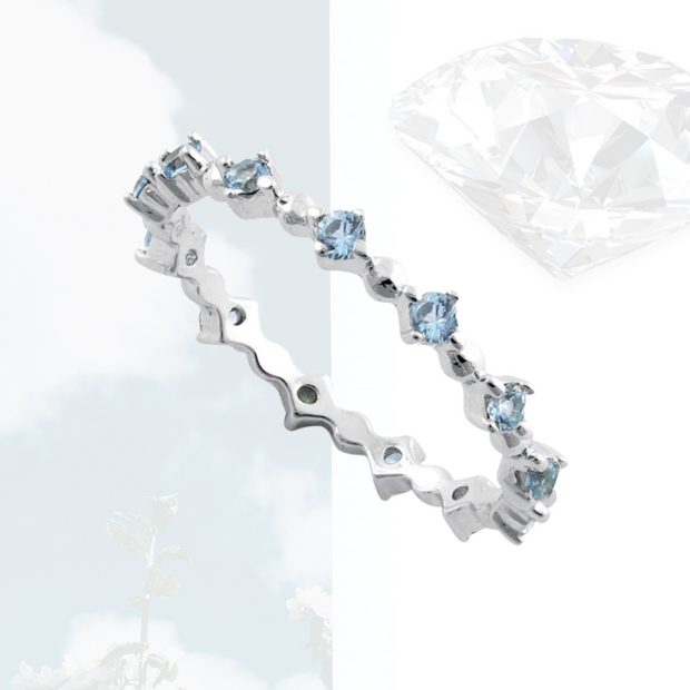 Eternity Aqua Marine Sterling Silver
