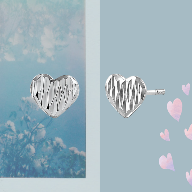 Chrome Heart Earrings: Sterling Silver