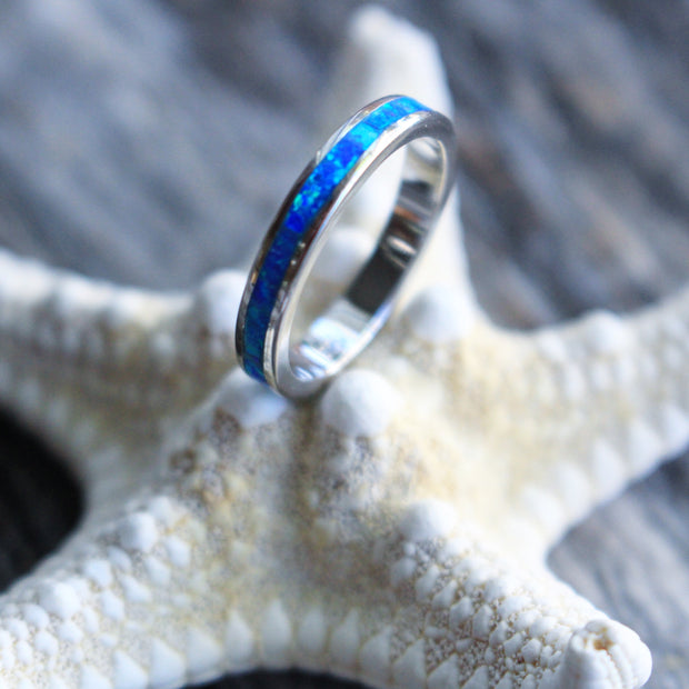 Sea Candy Ring: Ocean Opal Band Sterling Silver