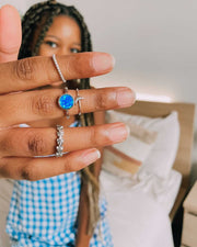 Sea Candy Ring: Dainty Simple Beaded Sterling Silver