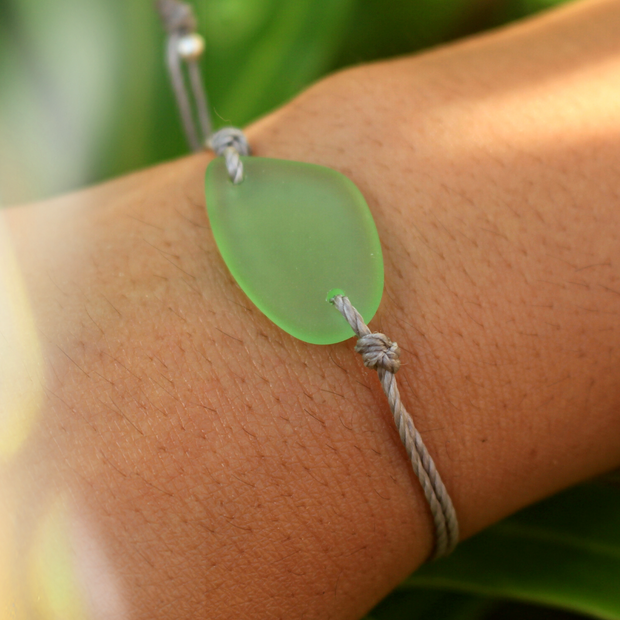 Sea Glass Bracelet: Green Bohemian