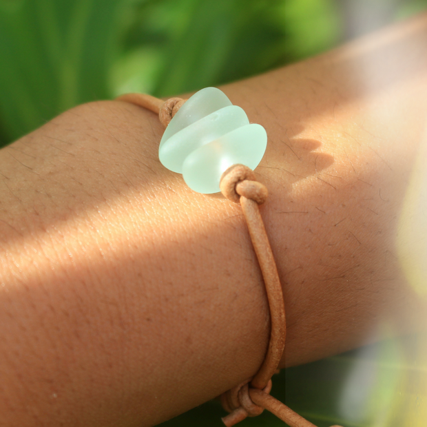 Sea Glass Bracelet: Seafoam Bohemian Rope