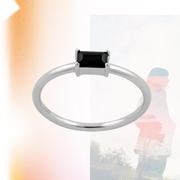 Rare Black Gemstone Sterling Silver