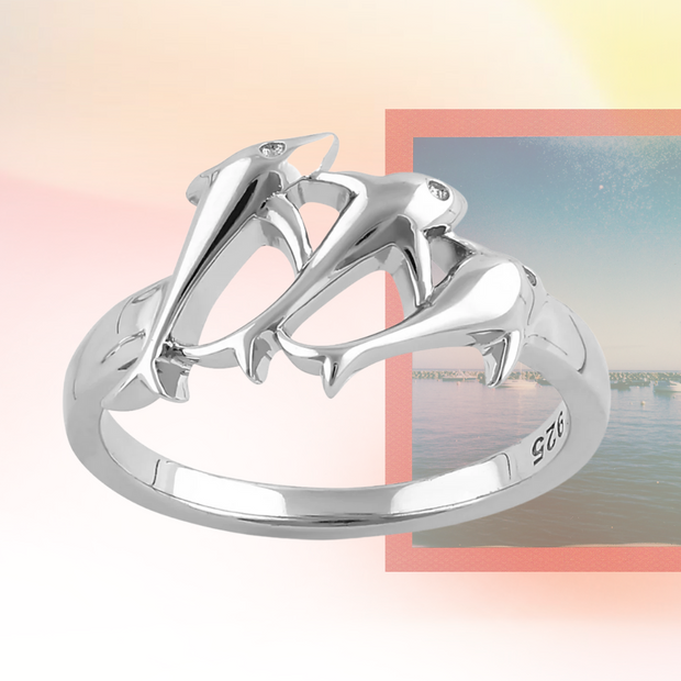 Rare Jumping Dolphins Sterling Silver