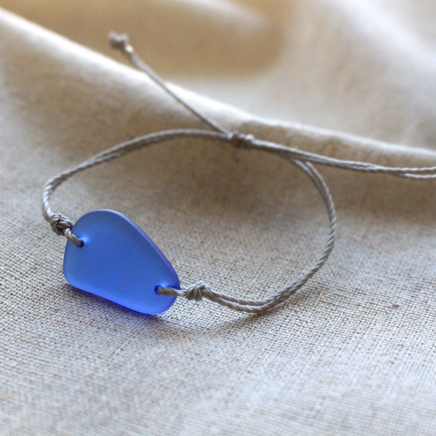 Sea Glass Bracelet: Cobalt Blue Bohemian