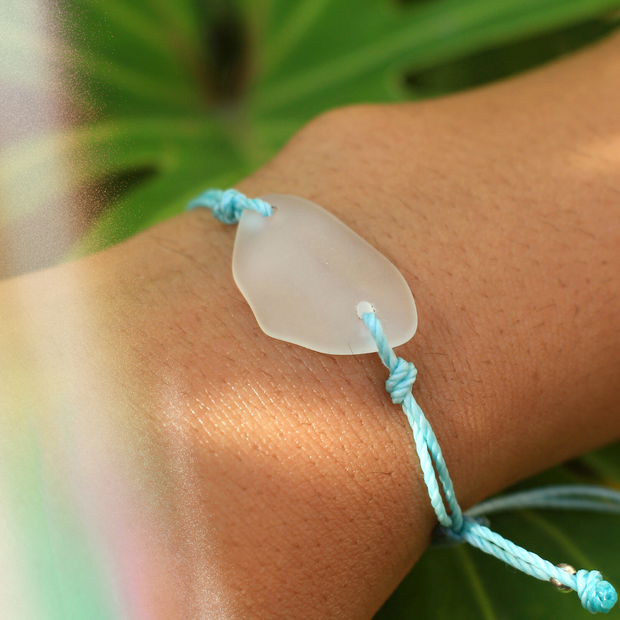 Sea Glass Bracelet: White Bohemian