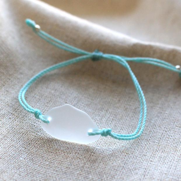 Sea Glass Bracelet: White Bohemian