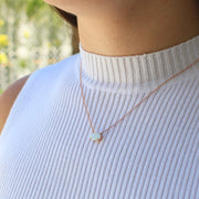 Rare White Opal Stone Necklace: Rose Gold
