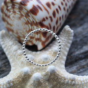 Sea Candy Ring: Dainty Simple Beaded Sterling Silver