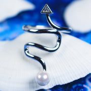 Sea Candy Ring: Rare Pearl and Arrow Sterling Silver